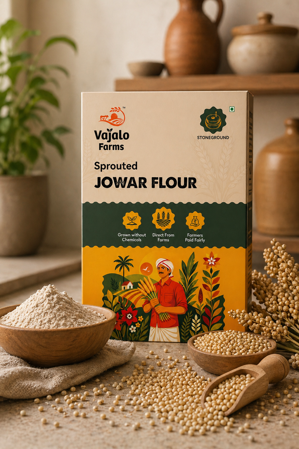 Sprouted Jowar Flour (Sorghum)