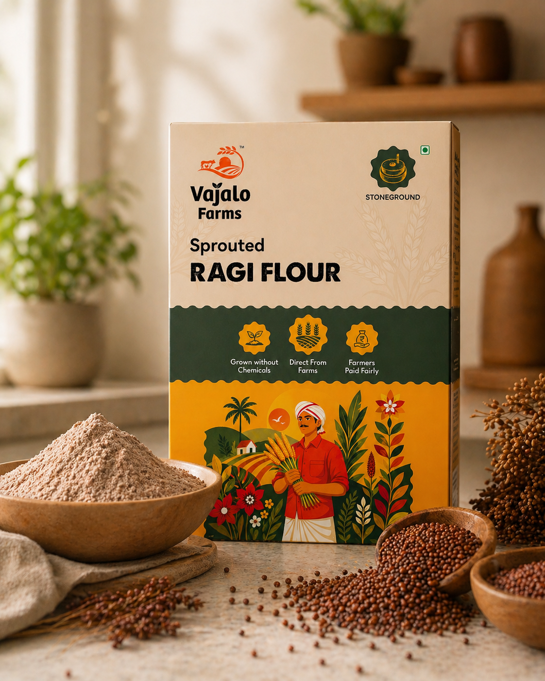 Sprouted Ragi Flour (Finger Millet Flour)