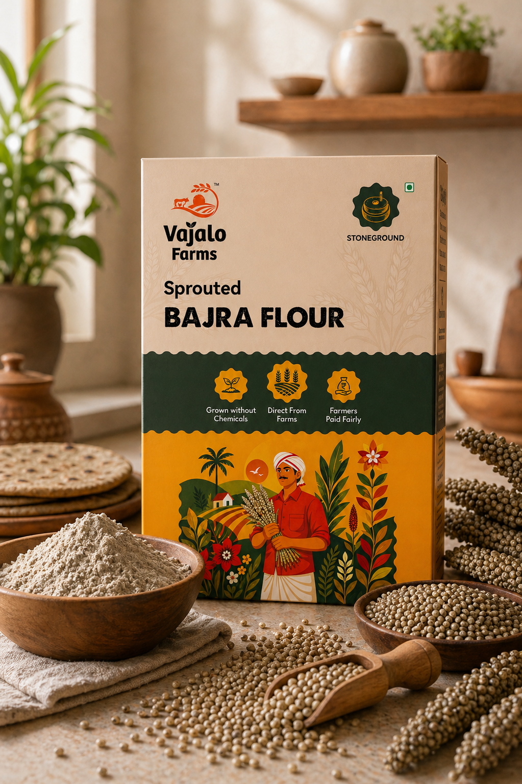 Sprouted Bajra Flour (Pearl Millet Flour)